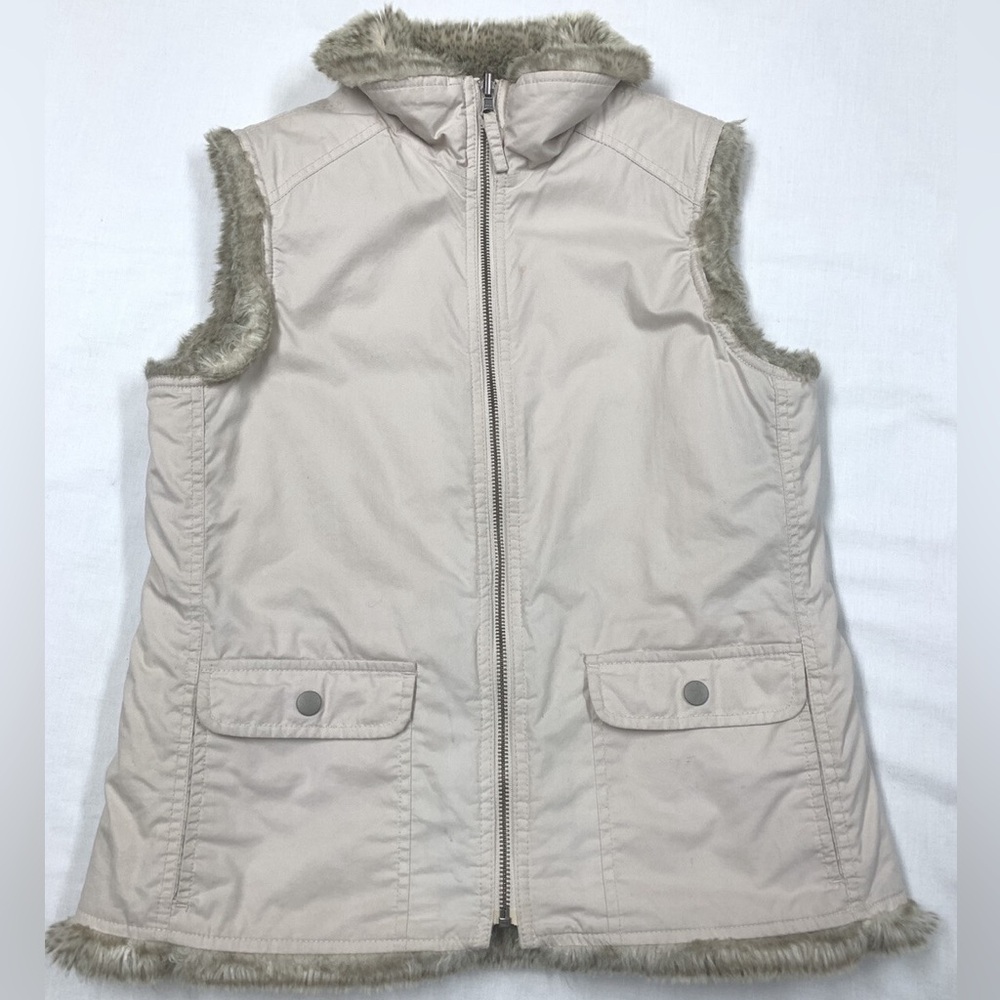 Old Navy Reversible Faux Fur Vest Women's Size Medium
